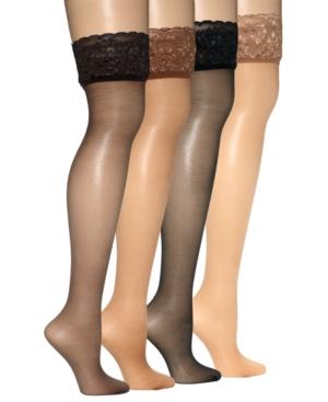 Hanes Silky Sheer Lace Top Thigh Highs Hosiery 0a444