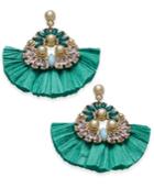 I.n.c. Gold-tone Stone & Raffia Fan Drop Earrings, Created For Macy's
