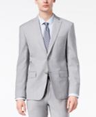 Dkny Men's Modern-fit Stretch Gray Sharkskin Suit Jacket