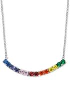Giani Bernini Multi-color Cubic Zirconia Prong-set Necklace In Sterling Silver, Only At Macy's