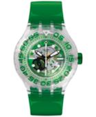 Swatch Unisex Mini-tini Swiss Green Silicone Strap Watch 44mm Suuk104