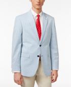 Tommy Hilfiger Men's Slim-fit Blue And White Seersucker Stretch Performance Sport Coat