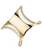 Sarah Chloe Polished Concave Cuff Bracelet In 14k Gold-plated Sterling Silver