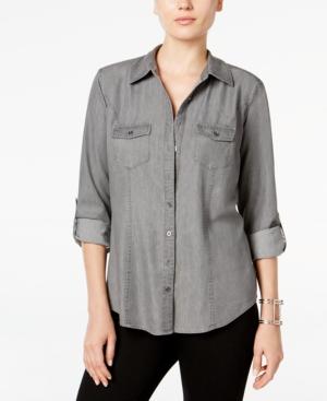Style & Co. Petite Denim Utility Shirt, Created For Macy's