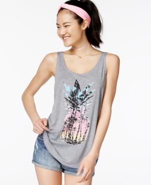 Hybrid Juniors' Pineapple Graphic Tank Top & Headband