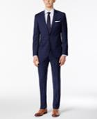 Hugo Men's Slim-fit Blue/black Windowpane Plaid Suit