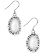 Lucky Brand Silver-tone Imitation Pearl Oval Drop Earrings
