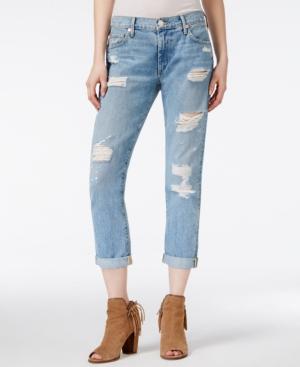 True Religion Audrey Ripped Slim Boyfriend Light Blue Wash Jeans
