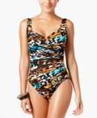 Miraclesuit Java Jumble Printed Underwire Tummy-control One-piece Swimsuit Women's Swimsuit