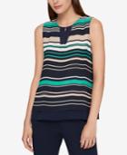 Tommy Hilfiger Striped Mixed-media Shell