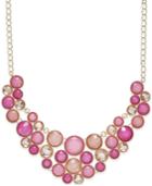 Inc International Concepts Gold-tone Colored Stone Bubble Statement Necklace, Only At Macy's