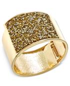 Inc International Concpets Gold-tone Glitter Hinged Bangle Bracelet, Only At Macy's