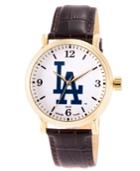 Gametime Mlb Los Angeles Dodgers Men's Shiny Gold Vintage Alloy Watch
