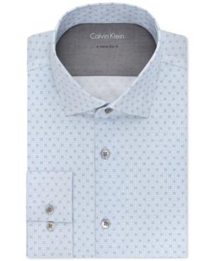 Calvin Klein X Extra Slim-fit Blue Ice Print Dress Shirt