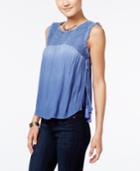 American Rag Embroidered Dip-dyed Tassel Top, Created For Macy's