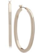 Dkny Gold-tone Oval Hoop Earrings, Created For Macy's