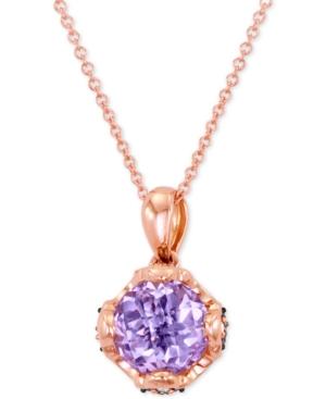 Le Vian Chocolatier Pink Amethyst (1-3/4 Ct. T.w.) And Diamond (1/10 Ct. T.w.) Pendant Necklace In 14k Rose Gold