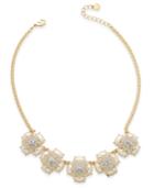 Charter Club Gold-tone Pave & Imitation Pearl Flower Statement Necklace, Only At Macy's