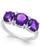 Amethyst (2-5/8 Ct. T.w.) & Diamond Accent Ring In Sterling Silver