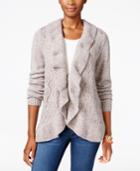 Karen Scott Petite Ruffled Cardigan, Only At Macy's