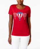 Karen Scott Embellished Graphic Tee, Air Balloon Print