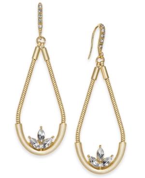 I.n.c. Gold-tone Crystal Elongated Drop Earrings, Created For Macy's