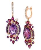 Le Vian Crazy Collection Multi-stone Drop Earrings In 14k Strawberry Rose Gold (13-1/2 Ct. T.w.)