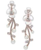 Kate Spade New York Rose Gold-tone Imitation Pearl Crystal Drop Earrings