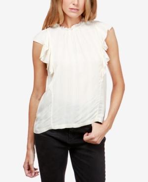 Lucky Brand Striped Flutter-sleeve Top
