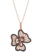 Le Vian Diamond Flower 20 Pendant Necklace (1-1/2 Ct. T.w.) In 14k Rose Gold