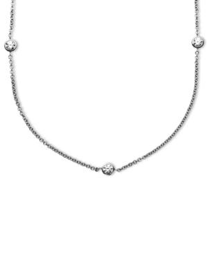 Arabella Sterling Silver Necklace, Swarovski Zirconia 11 Station Necklace (4-9/10 Ct. T.w.)