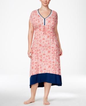 Ellen Tracy Plus Size Printed High-low Caftan