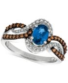 Le Vian Chocolatier Blueberry Sapphire (3/4 Ct. T.w.) And Diamond (1/2 Ct. T.w.) Ring In 14k White Gold