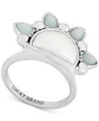Lucky Brand Silver-tone Stone & Imitation Pearl Sunrise Ring