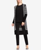 Vince Camuto Striped Open-front Cardigan