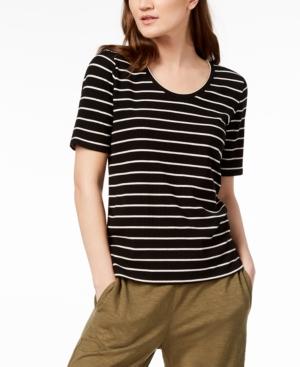 Eileen Fisher Striped Ribbed T-shirt, Created For Macy's