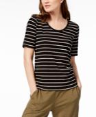 Eileen Fisher Striped Ribbed T-shirt, Created For Macy's