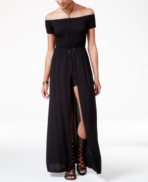 American Rag Juniors' Off-the-shoulder Maxi Romper, Only At Macy's
