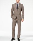 Kenneth Cole Reaction Men's Techni-cole Slim-fit Stretch Brown Tic Suit