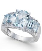 Aquamarine (3-3/4 Ct. T.w.) & Diamond Accent Ring In 14k White Gold