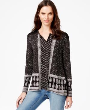 Lucky Brand Printed Contrast Top