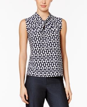 Tommy Hilfiger Geo-print Knot-neck Shell