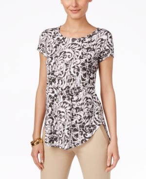 Alfani Printed Short-sleeve Top, Only At Macy's