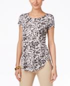 Alfani Printed Short-sleeve Top, Only At Macy's