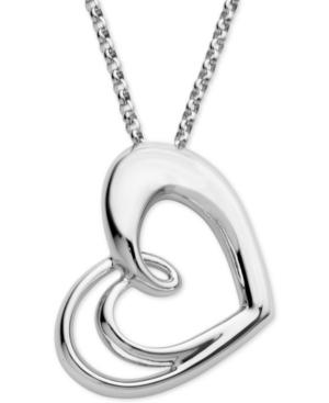 Nambe Polished Openwork Heart Pendant Necklace In Sterling Silver, Only At Macy's