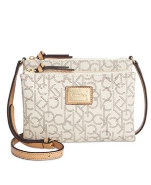 Calvin Klein Monogram Triple Compartment Crossbody