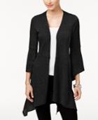 Ny Collection Draped Bell-sleeve Cardigan