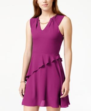 Xoxo Juniors' Embellished Peplum-waist Fit-and-flare Dress