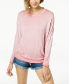Hippie Rose Juniors' Weathered-wash Pullover Sweatshirt