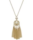 Thalia Sodi Gold-tone Pave Lion, Imitation Pearl & Chain Tassel 30 Pendant Necklace, Created For Macy's